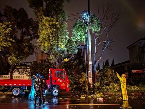台风“梅花”登陆 国家电网全力抢险保供电