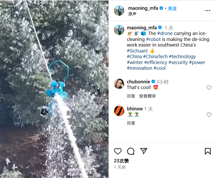 外交部发言人点赞国家电网